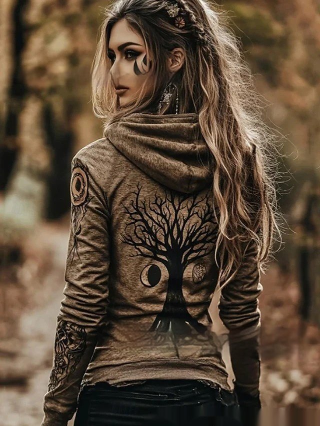 Lady's 3D Digital Print Loose Sweatshirt - Image 4