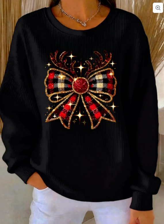 Relaxed-fit Casual Autumnwinter Long-sleeve Crew-neck Sweatshirt - Image 9