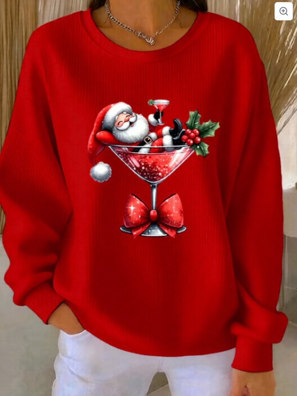Relaxed-fit Casual Autumnwinter Long-sleeve Crew-neck Sweatshirt - Image 5