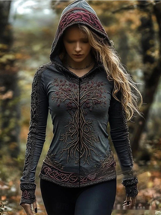 Lady's 3D Digital Print Loose Sweatshirt - Image 6
