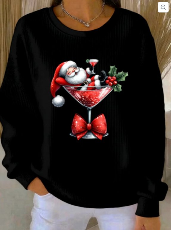 Relaxed-fit Casual Autumnwinter Long-sleeve Crew-neck Sweatshirt - Image 8