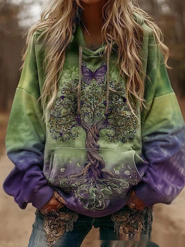 Lady's 3D Digital Print Loose Sweatshirt - Image 5