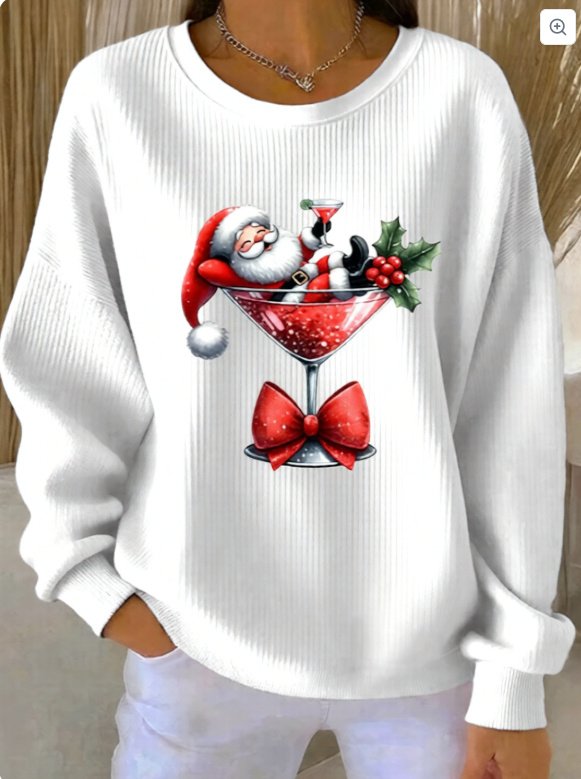 Relaxed-fit Casual Autumnwinter Long-sleeve Crew-neck Sweatshirt - Image 7