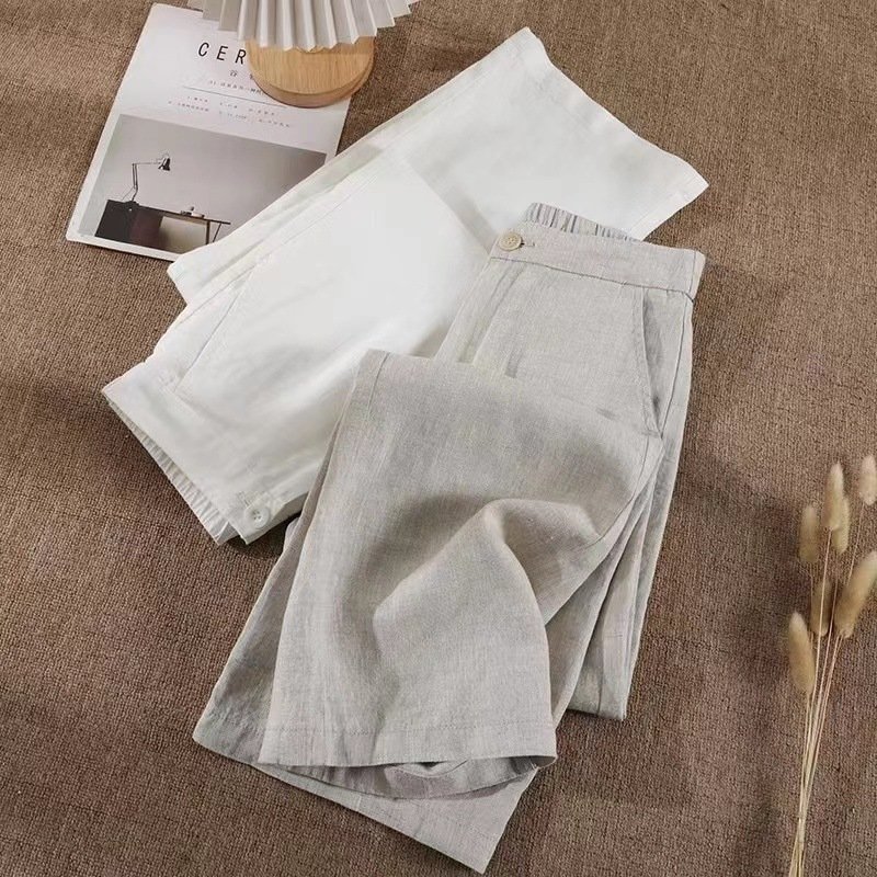 Women's Cotton And Linen Spring And Summer Thin Cropped Simple Casual Pants - Image 3