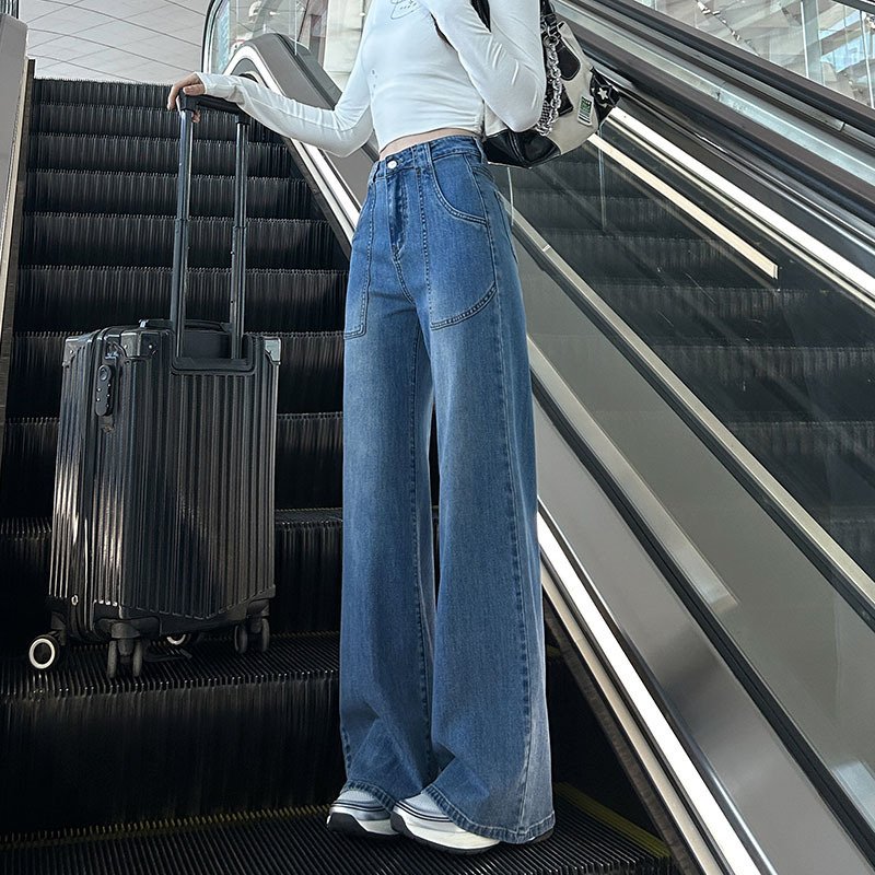 Women's High Waist Straight Jeans Loose Wide Leg - Image 4
