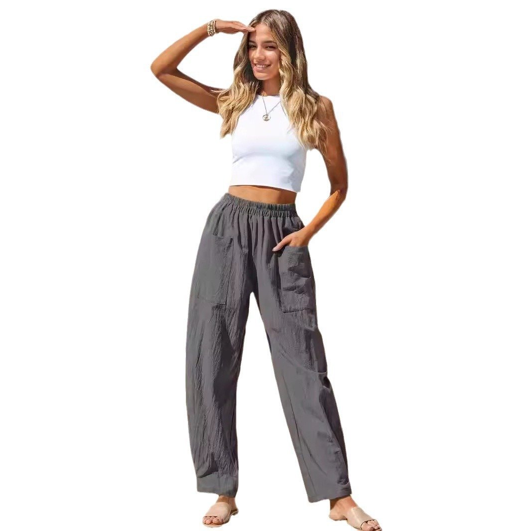 Women's Cotton And Linen Casual Pants Vacation Style - Image 5
