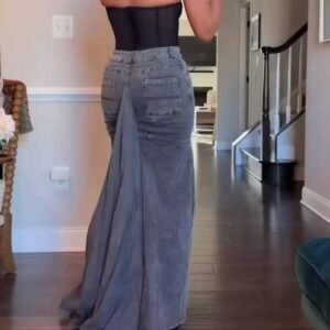 Denim Bodycon Maxi Skirt