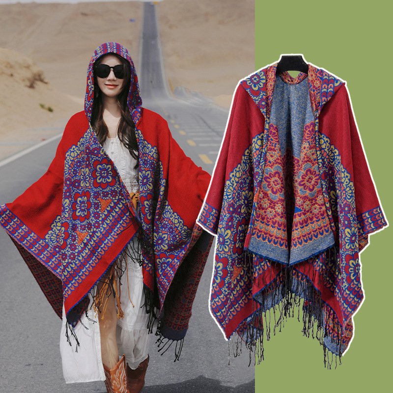 Ethnic Style Desert Seaside Photograph Cloak Autumn And Winter Artificial Cashmere Scarf - Image 8