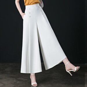 Slim Middle-aged Women's Trousers With Nine-quarter Skirt