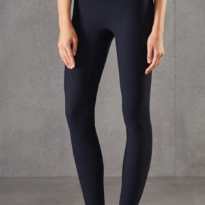Ribbed Brocade Nude High Waist Leggings