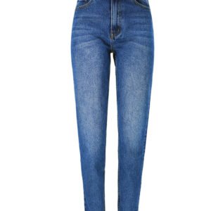 New High-waisted Loose Straight-leg Denim Cropped Trousers