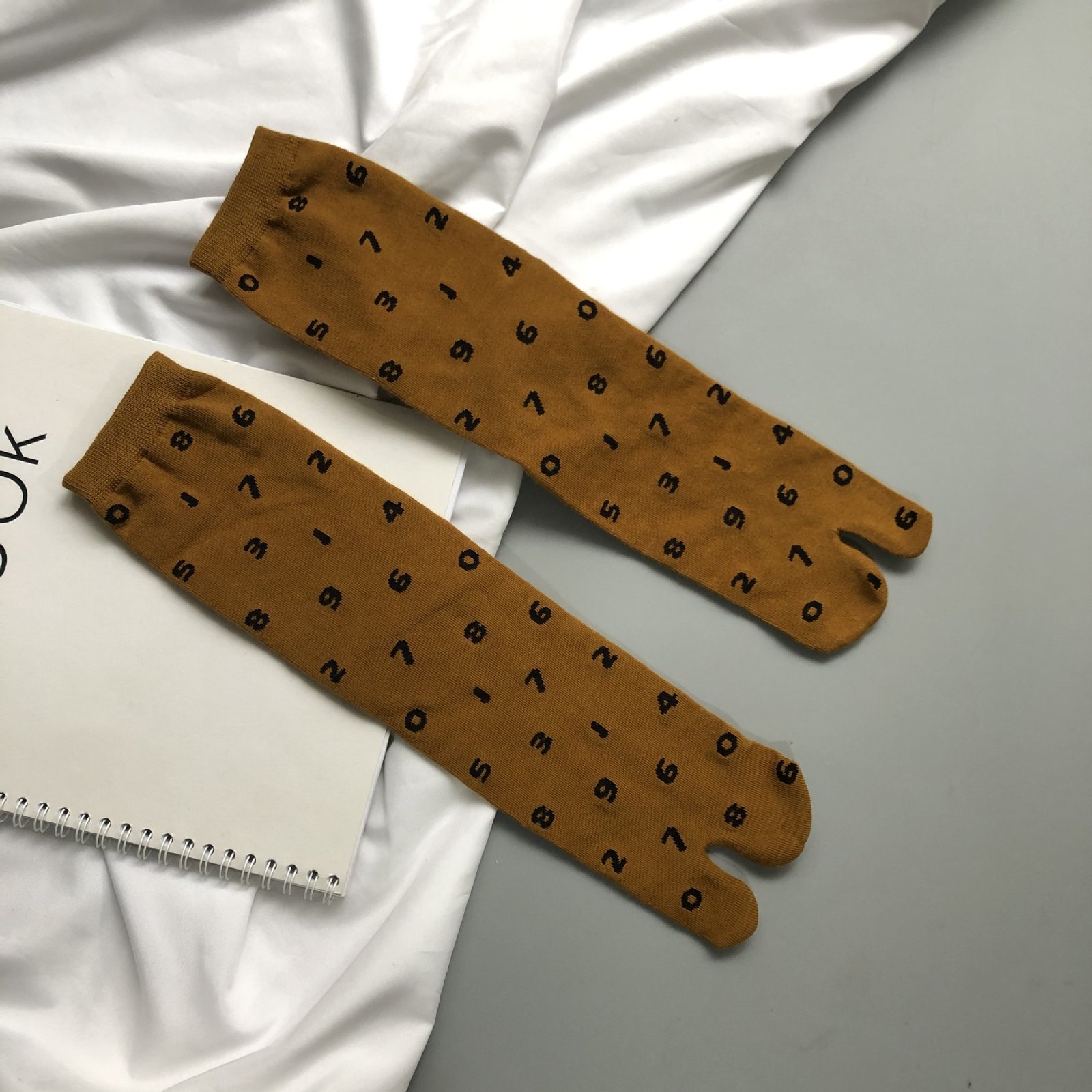 Toe Socks 200-needle Jacquard Combed Cotton For Women - Image 4