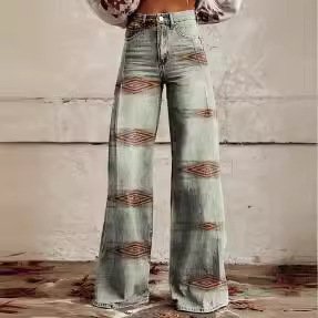 Women's 3D Printed Straight Casual Wide-leg Pants - Image 4