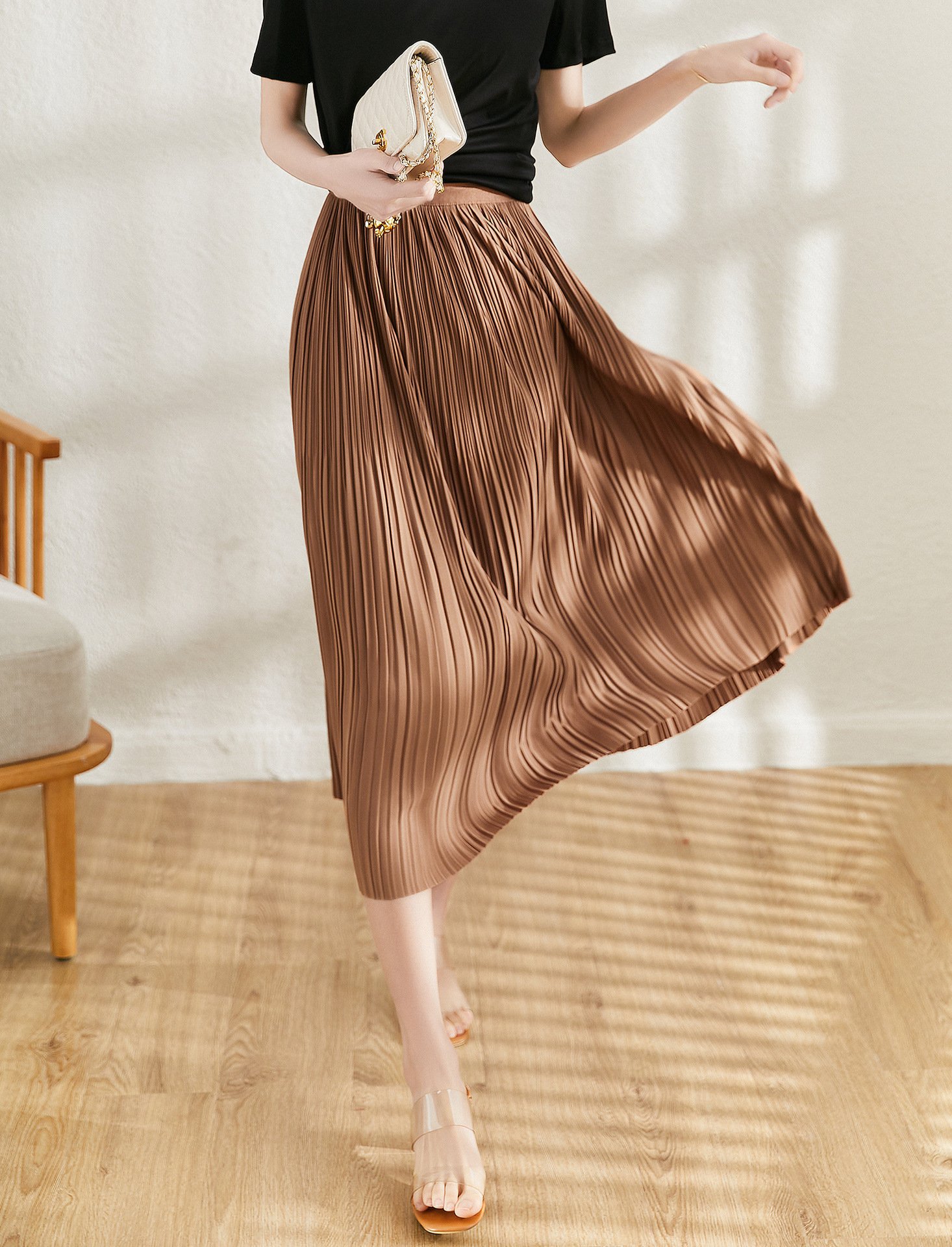Spring And Summer New Exquisite Artistic Pleated Fairy Pleated Skirt - Image 2