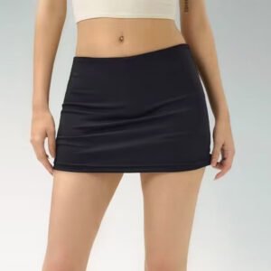Slim Fit Stretch Retro Sports Low Waist Skirt For Women