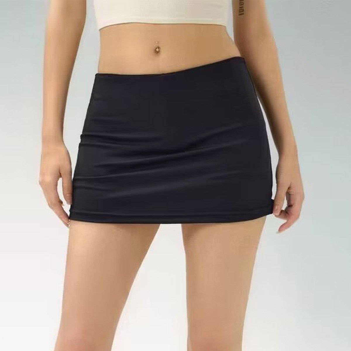 Slim Fit Stretch Retro Sports Low Waist Skirt For Women