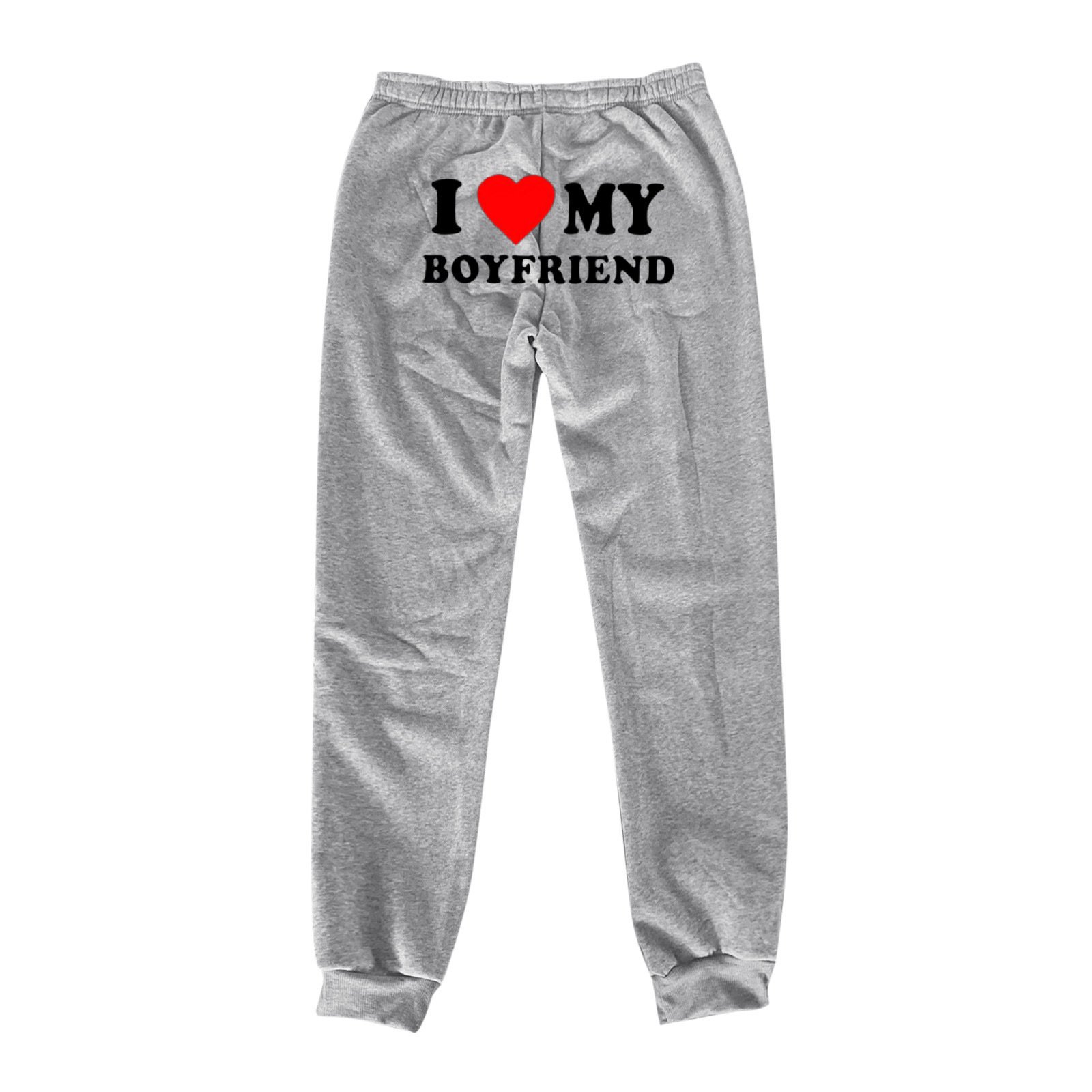 I Love MY BOYFRIEND Printed Trousers Casual Sweatpants Men And Women Sports Pants - Image 9