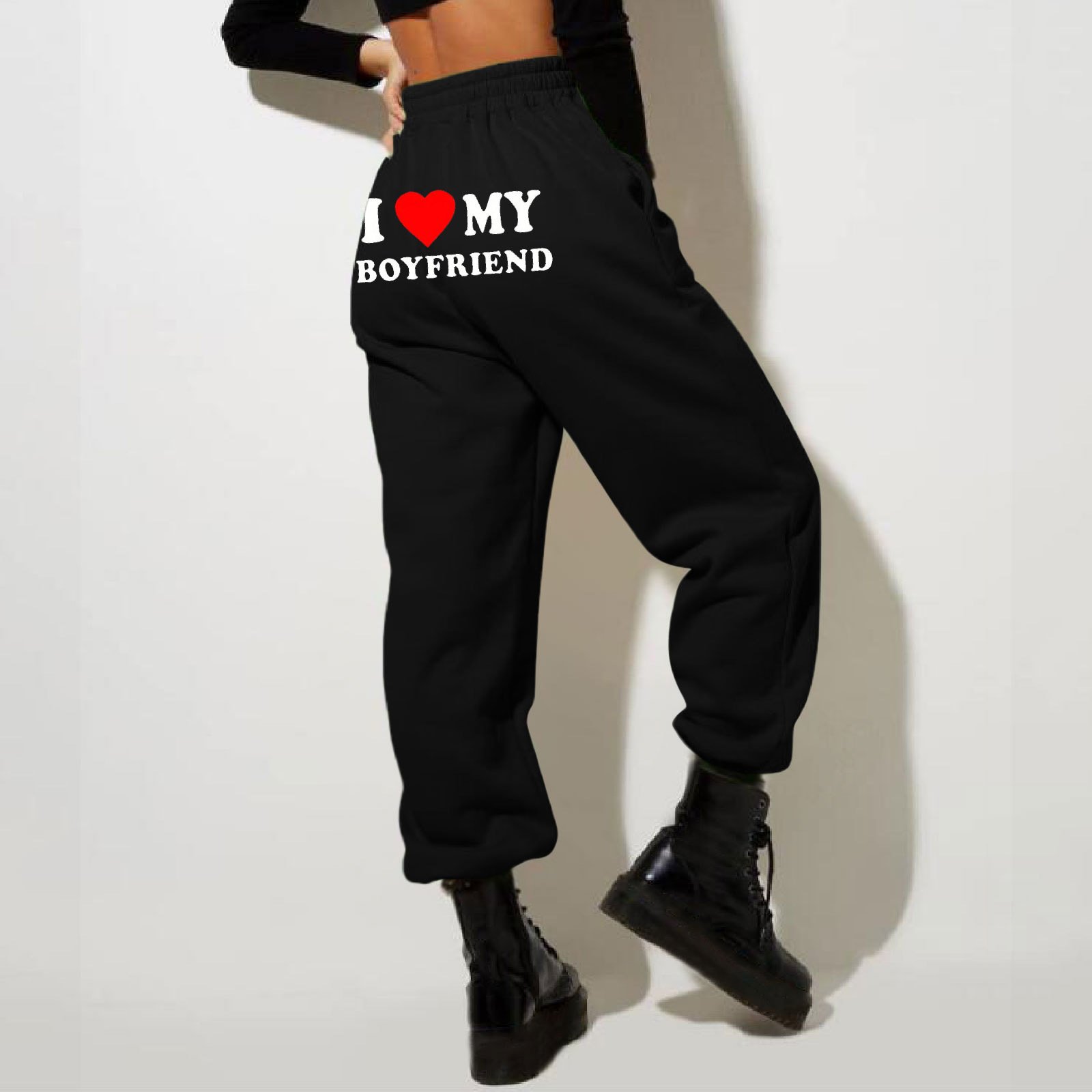 I Love MY BOYFRIEND Printed Trousers Casual Sweatpants Men And Women Sports Pants - Image 5