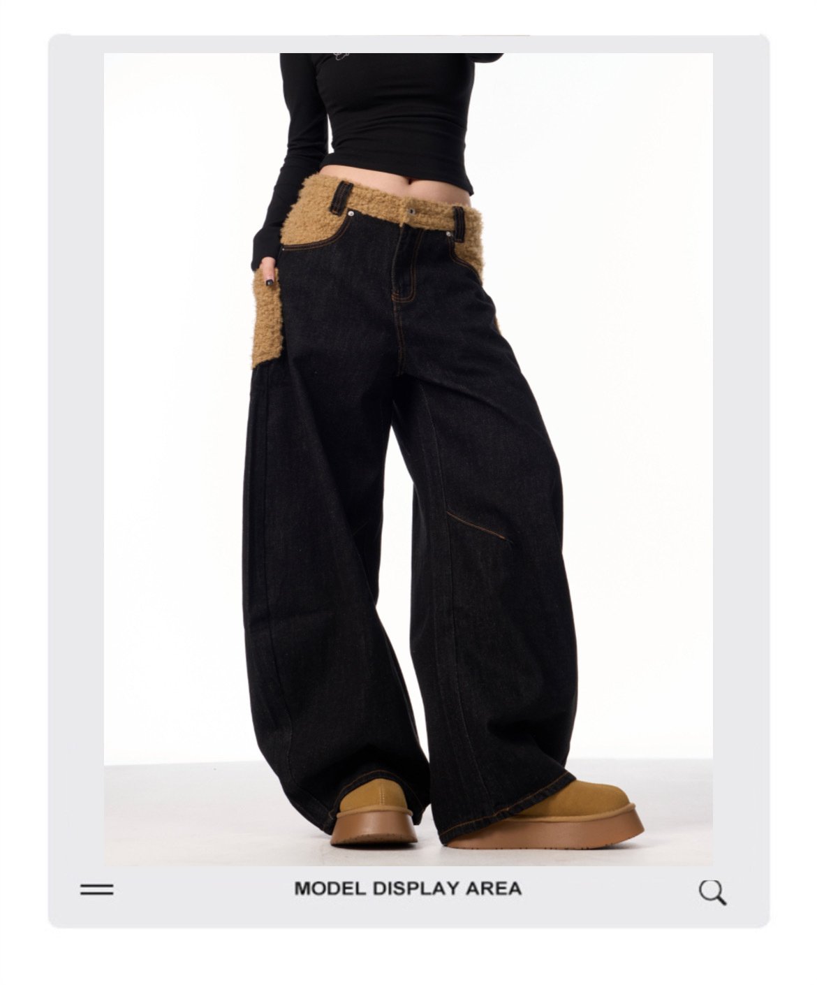 Retro Minority Design Inside-out Wear Stitching Jeans For Women - Image 7