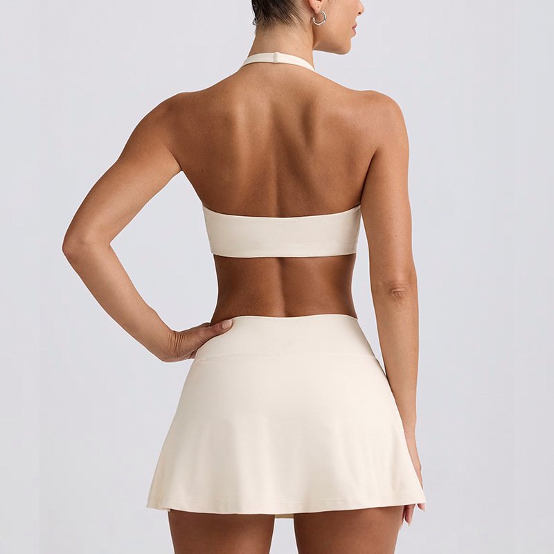 Shockproof High Elastic Brushed Fitness Tennis Skirt - Image 3