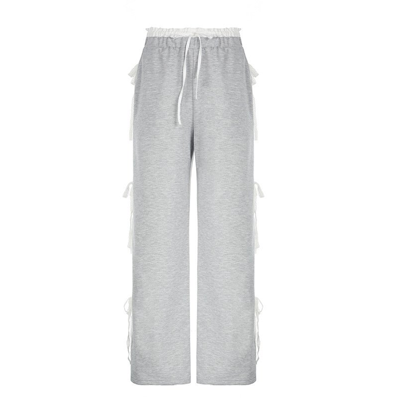Women's Fashion Stitching Bow Casual Sweatpants - Image 6