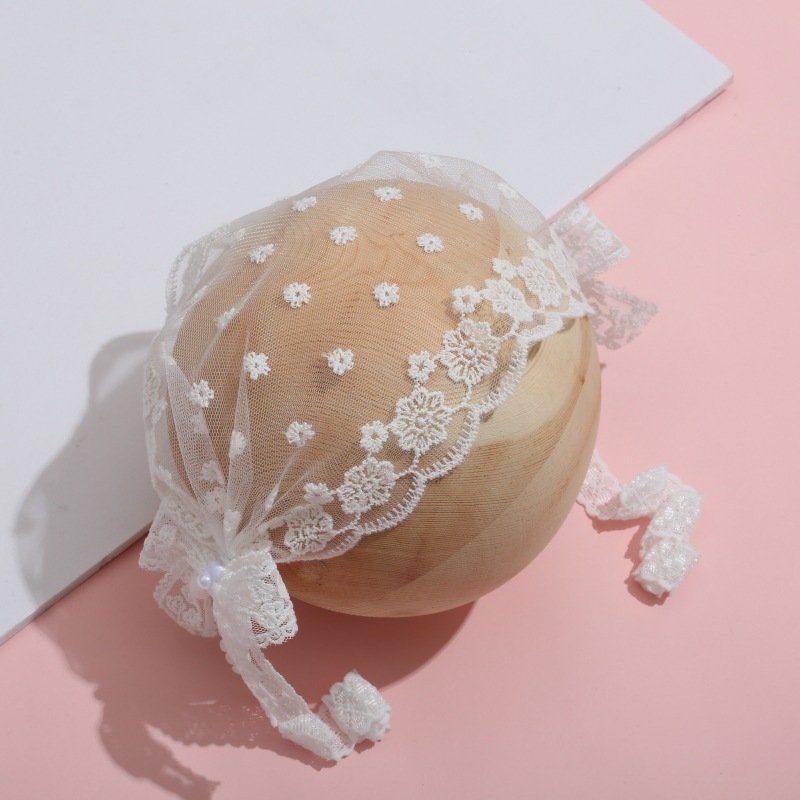 Children's Lace Decor Hat Summer Thin Princess Care Door Bow Baby Girl Hair Band - Image 8