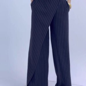 High-waisted Striped Wide-leg Pants