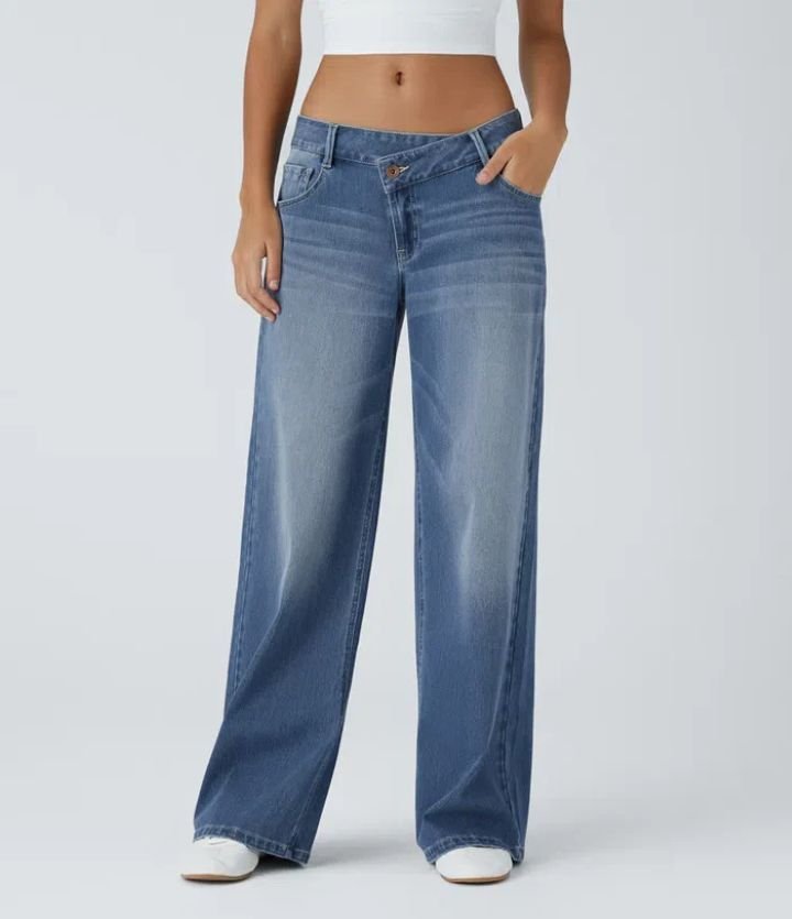 European And American Ladies Special High Waist Straight Jeans - Image 4