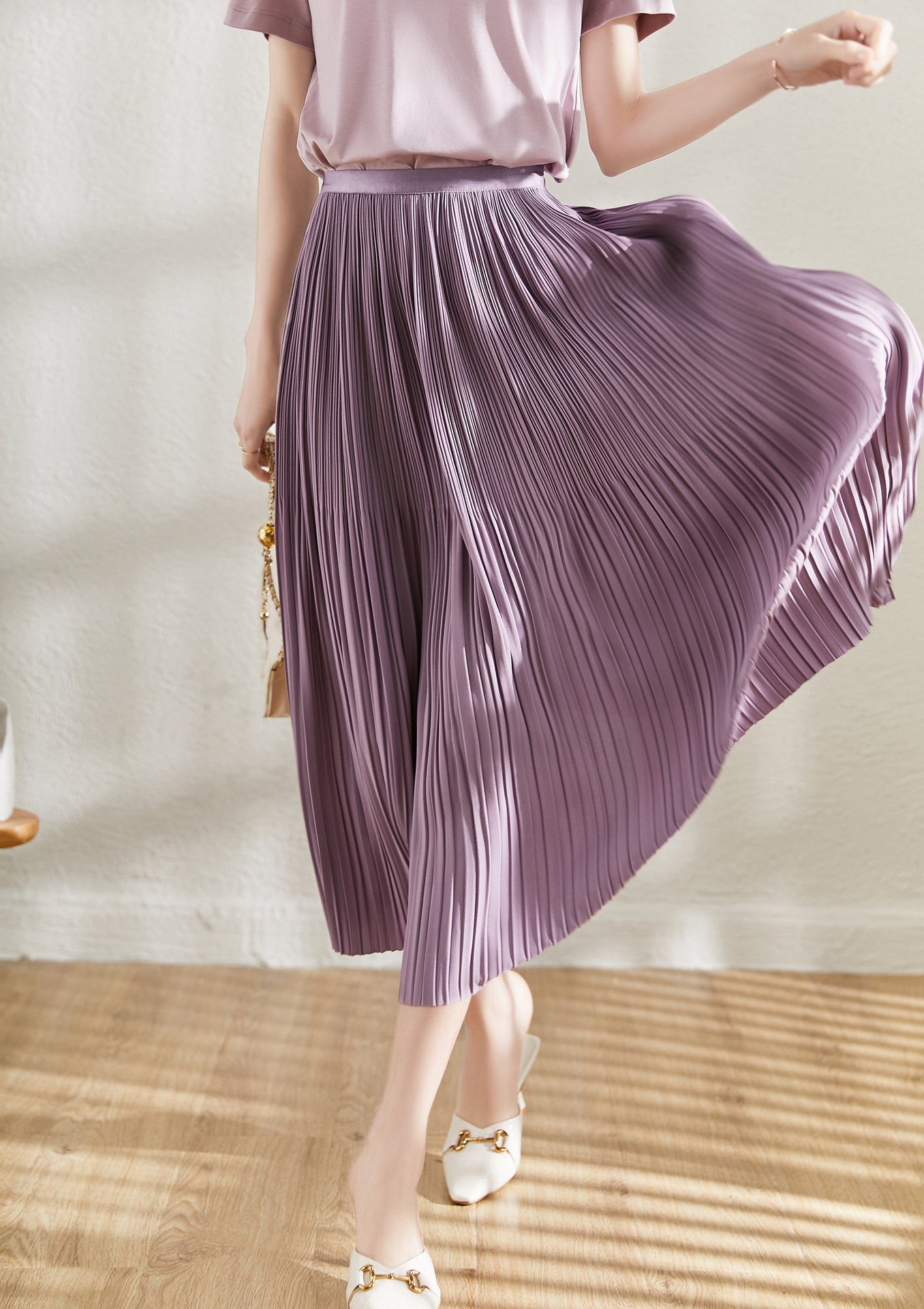Spring And Summer New Exquisite Artistic Pleated Fairy Pleated Skirt - Image 3