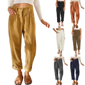 Baggy Corduroy Straight Pants Oversized Spodnie Elegant Trousers New Broek Women Causal Spring Fall High Wasit Pantalones