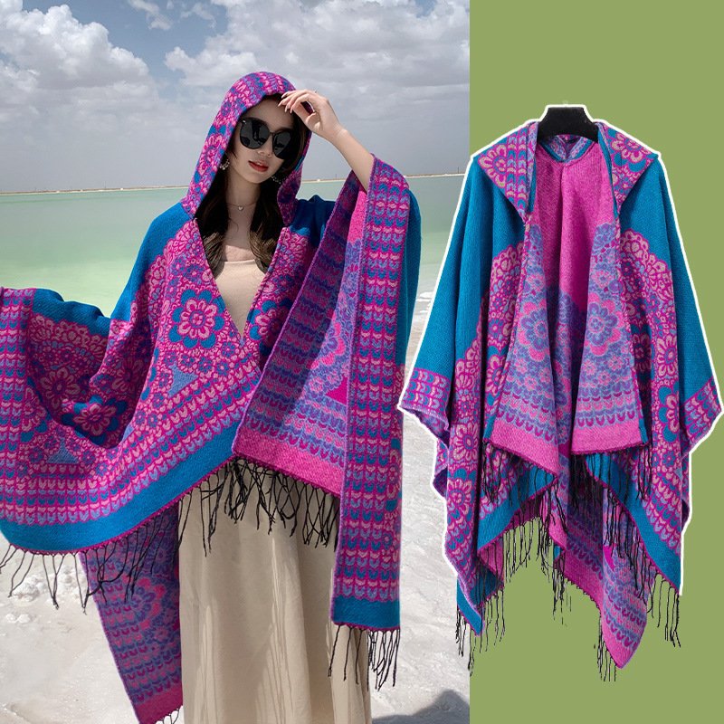 Ethnic Style Desert Seaside Photograph Cloak Autumn And Winter Artificial Cashmere Scarf - Image 7