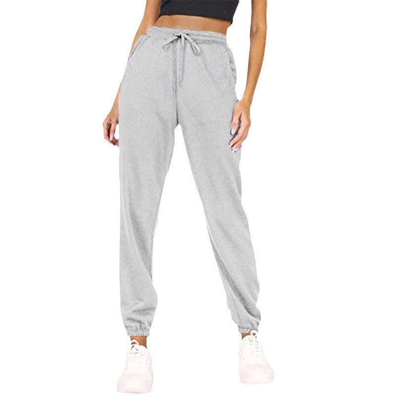 Solid Color With Fur Sweatpants Casual Sports Jogging High Waist Loose Tappered Home Casual Pants - Image 4