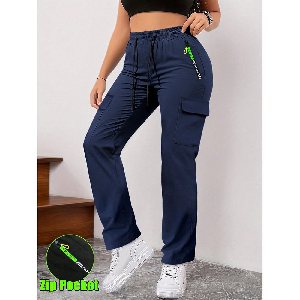 Women's Casual Retro Large Pocket Casual Pants - Image 4