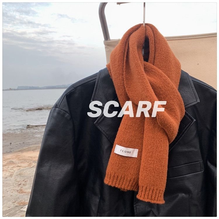 Solid Color Scarf Knitted Wool Keep Warm Scarf - Image 8