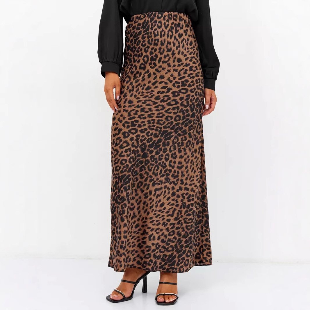 Women's Leopard Fishtail High Waist Casual Skirt - Image 4