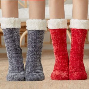 Ladies Winter Warm Floor Sleeping Socks Plus Velvet