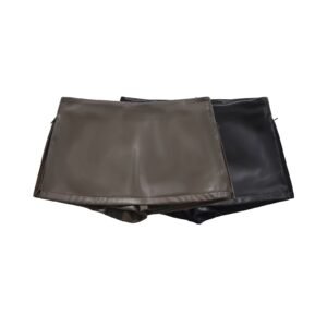 Low Waist Mini Zipper PU Leather Hip Skirt