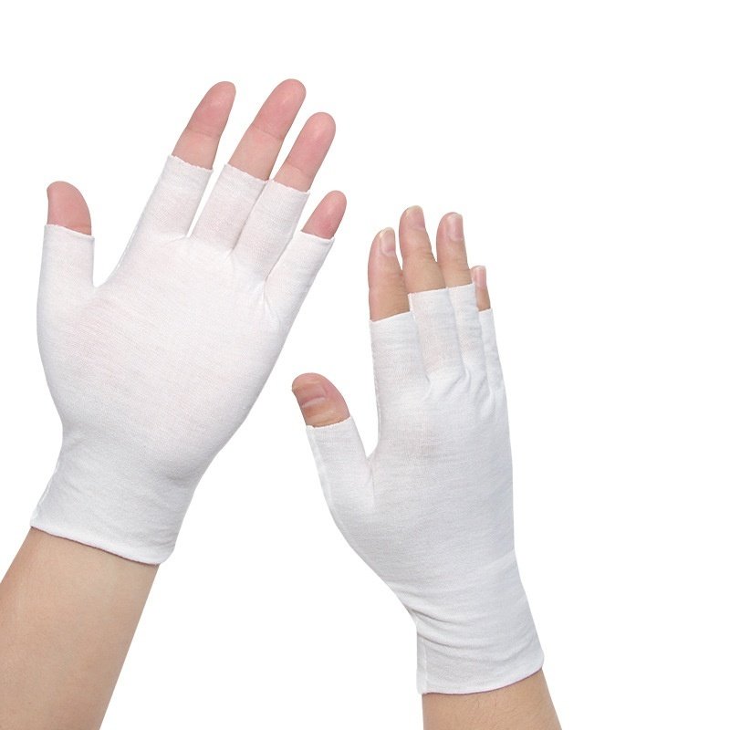 Exposed Five-finger White Cotton Gloves Half-finger And Breathable Sweat-absorbent Thin - Image 4