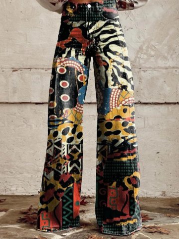 Thin Faux Denim Wide-leg Pants - Image 5