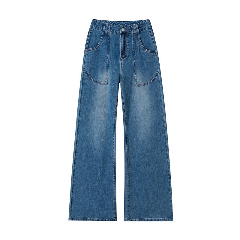 Women's High Waist Straight Jeans Loose Wide Leg - Image 5