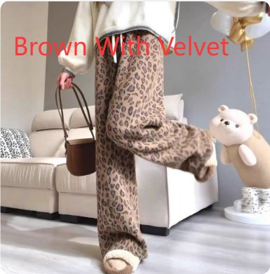 Heavy Weight Leopard Print Wide-leg Pants Spring And Autumn Women's Clothing - Image 7