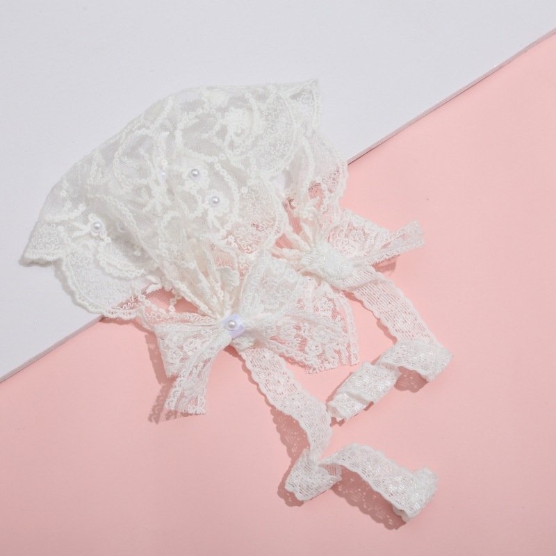 Children's Lace Decor Hat Summer Thin Princess Care Door Bow Baby Girl Hair Band - Image 3