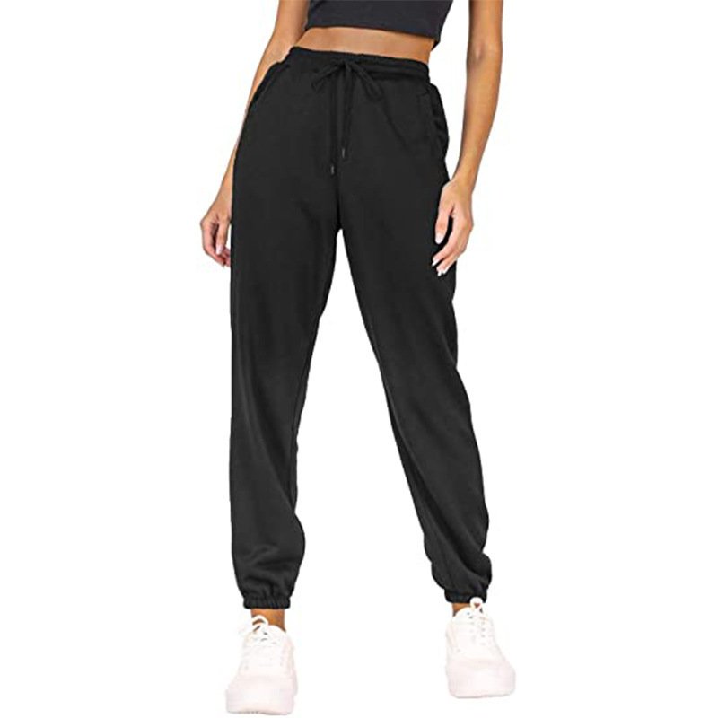 Solid Color With Fur Sweatpants Casual Sports Jogging High Waist Loose Tappered Home Casual Pants - Image 6