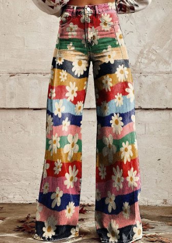 Thin Faux Denim Wide-leg Pants - Image 10