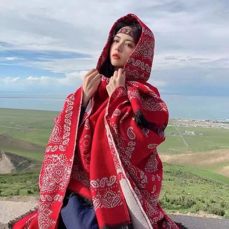 Ethnic Style Desert Seaside Photograph Cloak Autumn And Winter Artificial Cashmere Scarf - Image 10