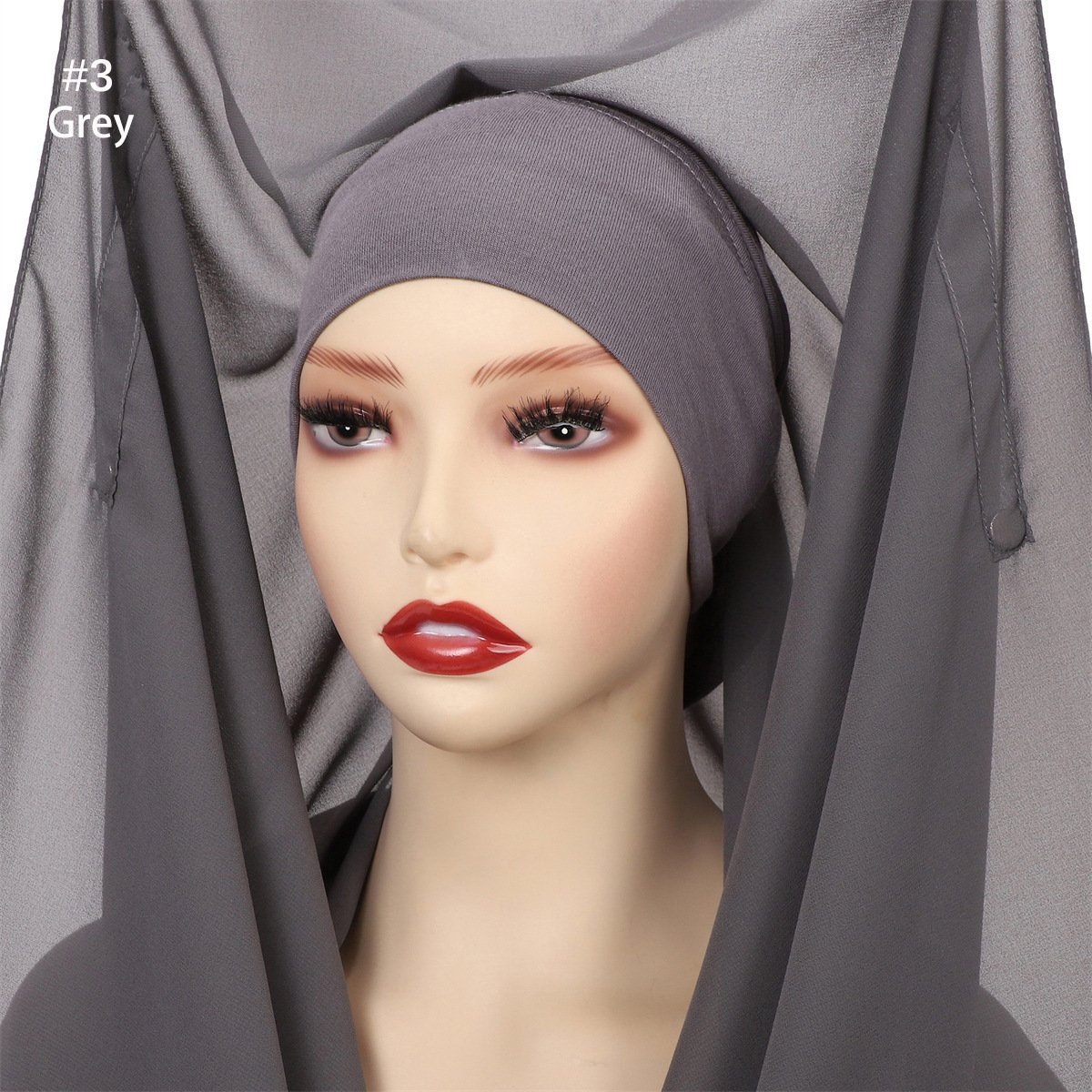 Pure Color Pearl Chiffon Scarf Plus The Same Color - Image 8