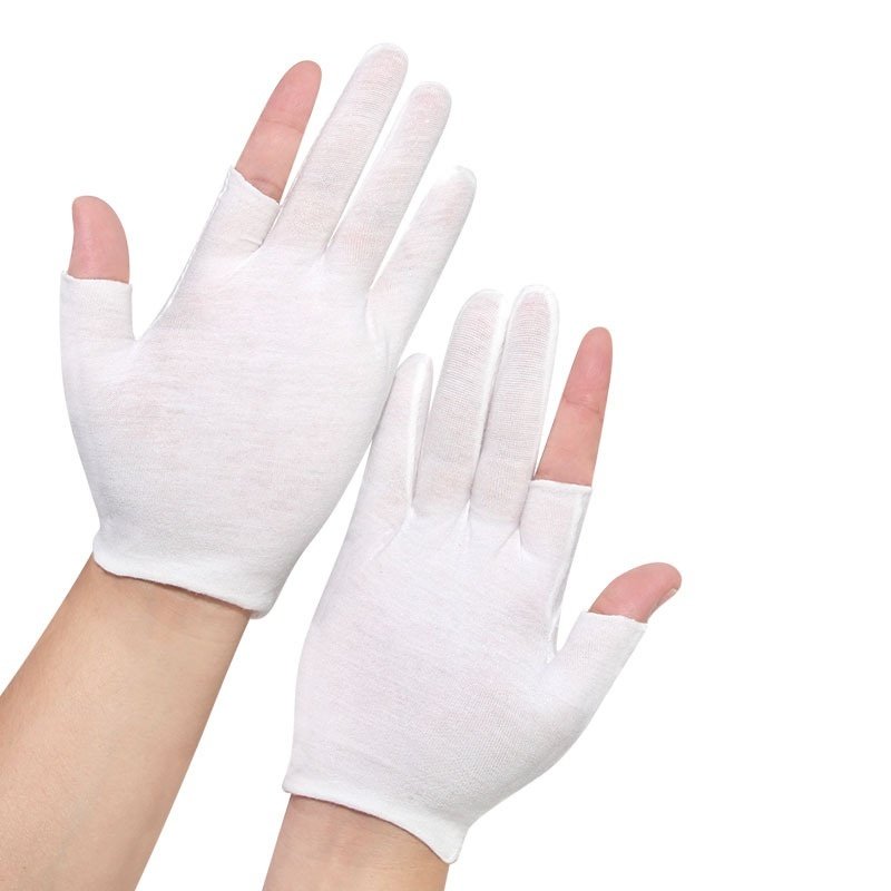 Exposed Five-finger White Cotton Gloves Half-finger And Breathable Sweat-absorbent Thin - Image 8
