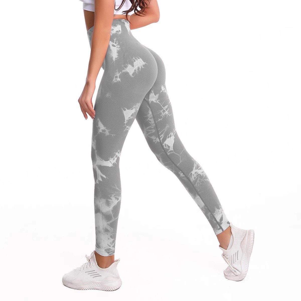Tie-dye Yoga Pants Cropped High-waisted Butt-lifting - Image 6