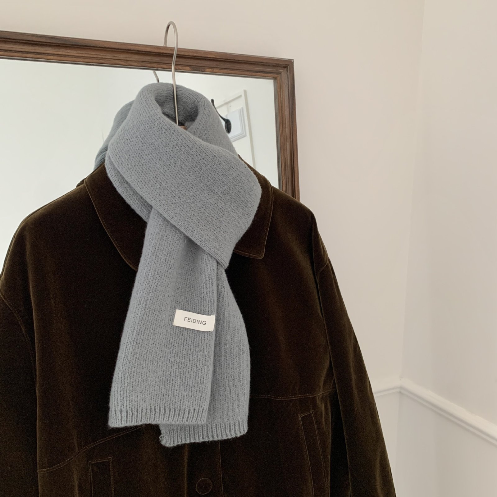Solid Color Scarf Knitted Wool Keep Warm Scarf - Image 9