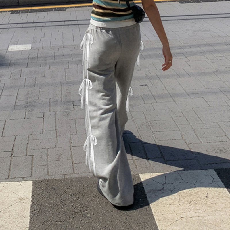 Women's Fashion Stitching Bow Casual Sweatpants - Image 3